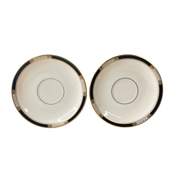 Lenox Hancock Tea Cup And Saucer Set of 2 Presidential Collection NEW Ivory Foot - Picture 8 of 9